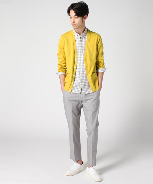 EDIFICE（エディフィス）の「◇セイケイスムースVカーデ（カーディガン/ボレロ・メンズ・ネイビー/マスタード/チャコールグレー/ホワイト・44/48/46）」の13枚目の写真