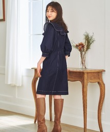WILLSELECTION BIG衿チェックワンピース M【acn001】 WILLSELECTION（ウィルセレクション）の「BIG衿デニムワンピース