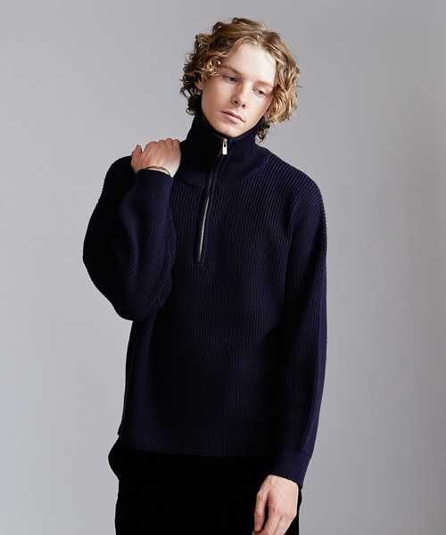 Lui's（ルイス）の「ハーフZIPセーラーニット（ニット/セーター・メンズ・ブラック/ネイビー/オフホワイト・SMALL/MEDIUM）」の8枚目の写真