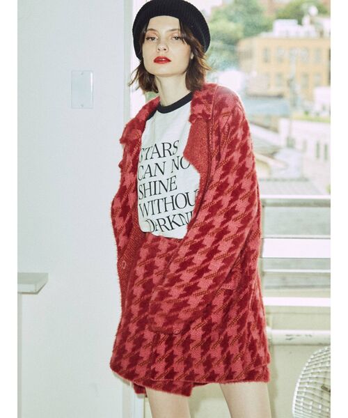 jouetie（ジュエティ）の「チェックパターンニットスカート【セットアップ対応】（スカート・レディース・ピンク/イエロー/グレー・MEDIUM）」の14枚目の写真