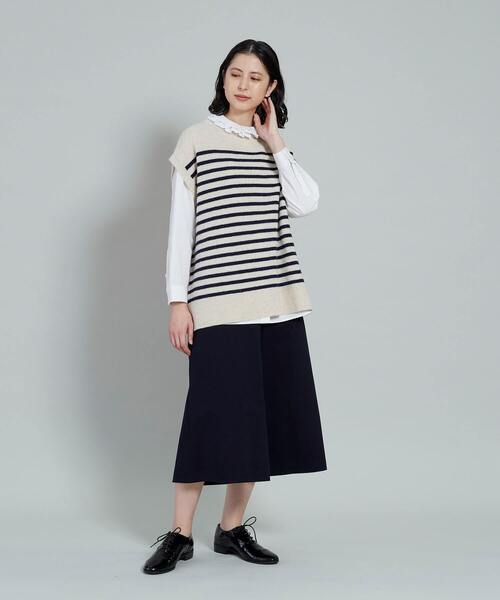 conges payes ADIEU TRISTESSE（コンジェ ペイエ アデュートリステス）の「ラムナイロンマリンボーダーベスト（ベスト・レディース・ベージュ系その他/ブルー系その他・FREE）」の3枚目の写真