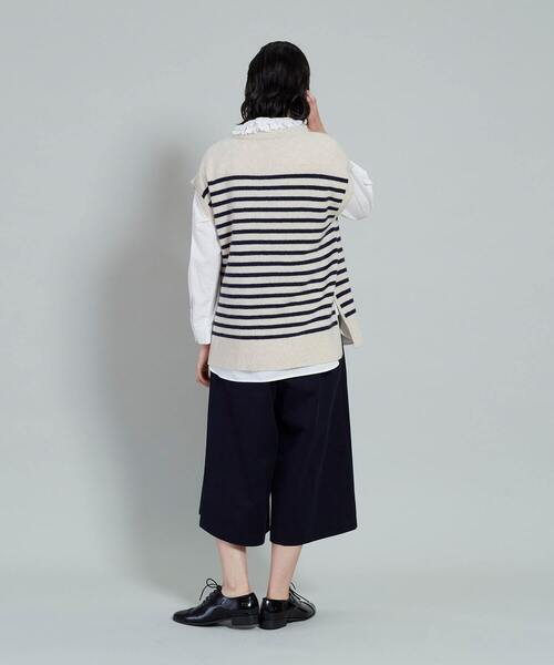 conges payes ADIEU TRISTESSE（コンジェ ペイエ アデュートリステス）の「ラムナイロンマリンボーダーベスト（ベスト・レディース・ベージュ系その他/ブルー系その他・FREE）」の5枚目の写真