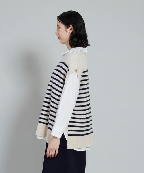 conges payes ADIEU TRISTESSE（コンジェ ペイエ アデュートリステス）の「ラムナイロンマリンボーダーベスト（ベスト・レディース・ベージュ系その他/ブルー系その他・FREE）」の8枚目の写真