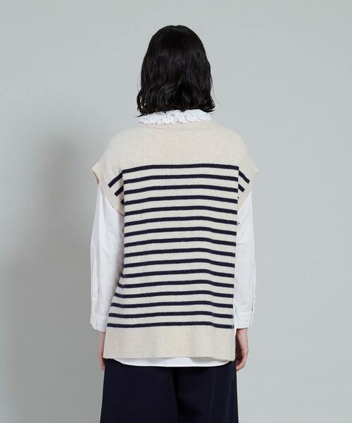 conges payes ADIEU TRISTESSE（コンジェ ペイエ アデュートリステス）の「ラムナイロンマリンボーダーベスト（ベスト・レディース・ベージュ系その他/ブルー系その他・FREE）」の7枚目の写真