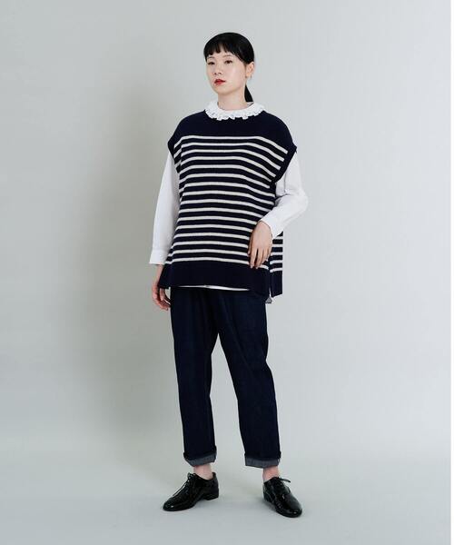 conges payes ADIEU TRISTESSE（コンジェ ペイエ アデュートリステス）の「ラムナイロンマリンボーダーベスト（ベスト・レディース・ベージュ系その他/ブルー系その他・FREE）」の9枚目の写真