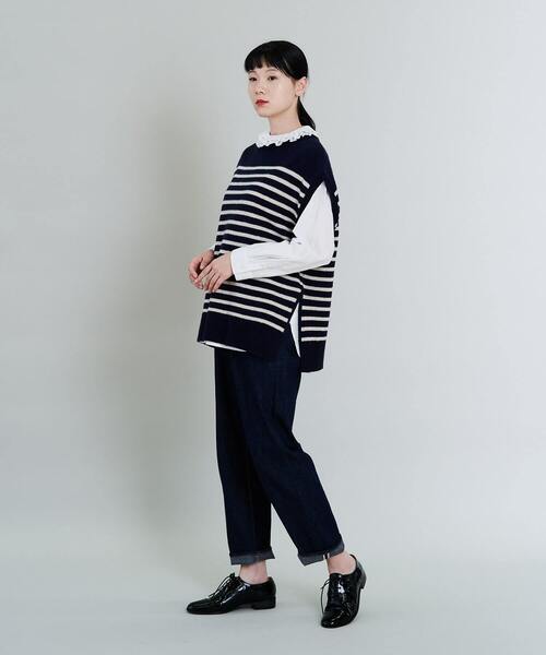 conges payes ADIEU TRISTESSE（コンジェ ペイエ アデュートリステス）の「ラムナイロンマリンボーダーベスト（ベスト・レディース・ベージュ系その他/ブルー系その他・FREE）」の10枚目の写真