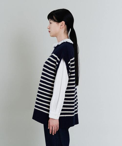 conges payes ADIEU TRISTESSE（コンジェ ペイエ アデュートリステス）の「ラムナイロンマリンボーダーベスト（ベスト・レディース・ベージュ系その他/ブルー系その他・FREE）」の14枚目の写真