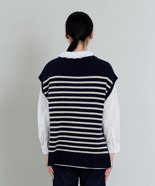 conges payes ADIEU TRISTESSE（コンジェ ペイエ アデュートリステス）の「ラムナイロンマリンボーダーベスト（ベスト・レディース・ベージュ系その他/ブルー系その他・FREE）」の15枚目の写真