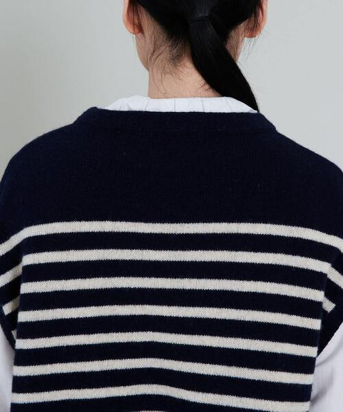 conges payes ADIEU TRISTESSE（コンジェ ペイエ アデュートリステス）の「ラムナイロンマリンボーダーベスト（ベスト・レディース・ベージュ系その他/ブルー系その他・FREE）」の17枚目の写真