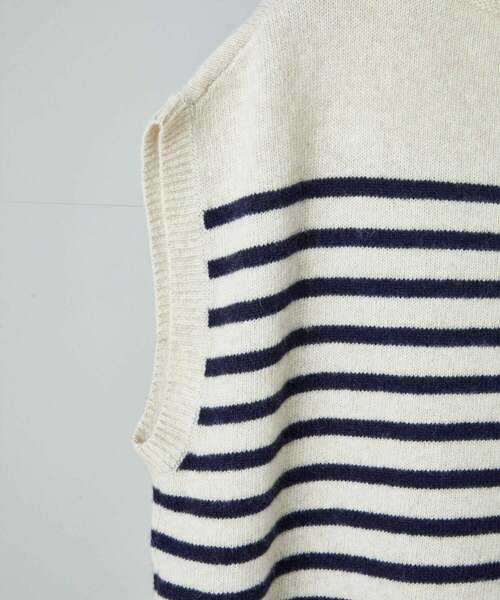 conges payes ADIEU TRISTESSE（コンジェ ペイエ アデュートリステス）の「ラムナイロンマリンボーダーベスト（ベスト・レディース・ベージュ系その他/ブルー系その他・FREE）」の21枚目の写真