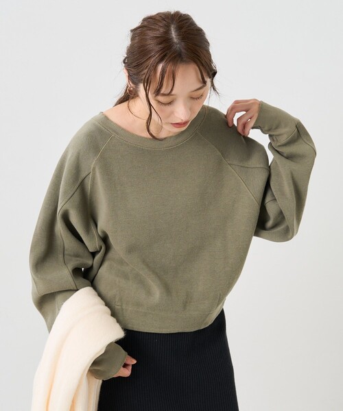 FREAK'S STORE（フリークスストア）の「サカリバリメイク風カーディガン(2wayカーディガン)（カーディガン/ボレロ・レディース・チャコールグレー/オフホワイト/オリーブ/ピンク・ﾌﾘ-）」の13枚目の写真