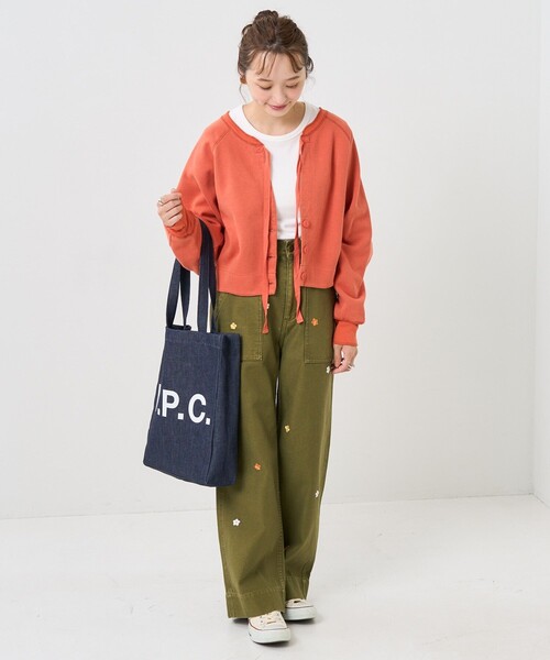 FREAK'S STORE（フリークスストア）の「サカリバリメイク風カーディガン(2wayカーディガン)（カーディガン/ボレロ・レディース・チャコールグレー/オフホワイト/オリーブ/ピンク・ﾌﾘ-）」の6枚目の写真