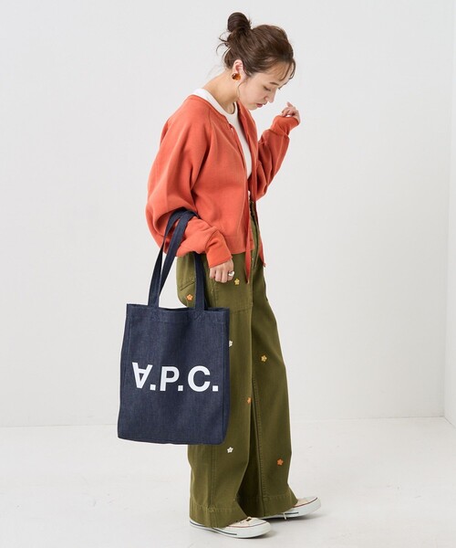 FREAK'S STORE（フリークスストア）の「サカリバリメイク風カーディガン(2wayカーディガン)（カーディガン/ボレロ・レディース・チャコールグレー/オフホワイト/オリーブ/ピンク・ﾌﾘ-）」の14枚目の写真