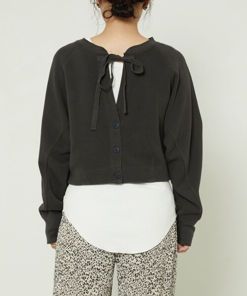 FREAK'S STORE（フリークスストア）の「サカリバリメイク風カーディガン(2wayカーディガン)（カーディガン/ボレロ・レディース・チャコールグレー/オフホワイト/オリーブ/ピンク・ﾌﾘ-）」の12枚目の写真