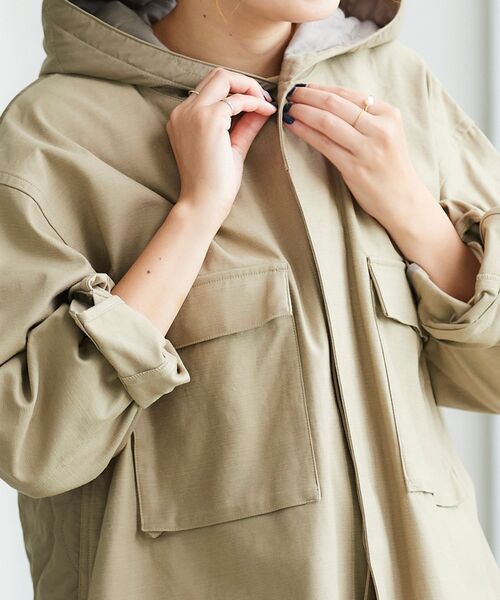 le.coeur blanc(ルクールブラン)の「キルティングコンビミリタリージャケット(ミリタリージャケット・レディース・ベージュ/カーキオリーブ・38)」の21枚目の写真