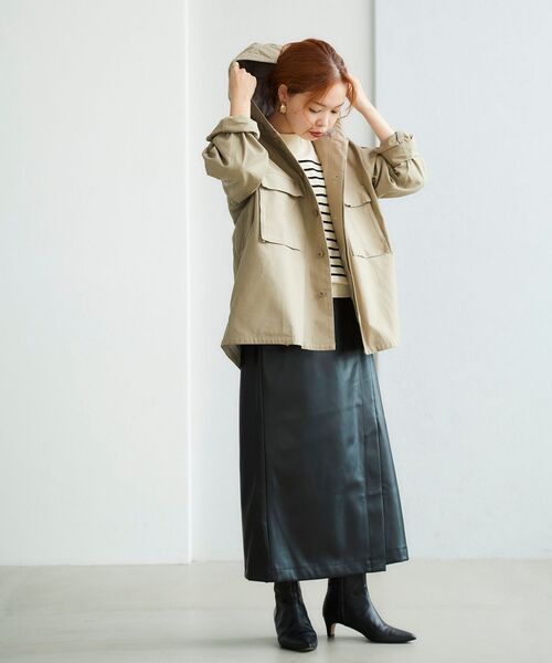 le.coeur blanc(ルクールブラン)の「キルティングコンビミリタリージャケット(ミリタリージャケット・レディース・ベージュ/カーキオリーブ・38)」の17枚目の写真