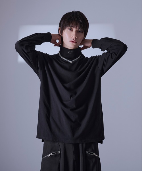 【新品】定価28,600円　刺繍長袖ハイネックカットソー　オフホワイト　13号 y310-r1.jpg