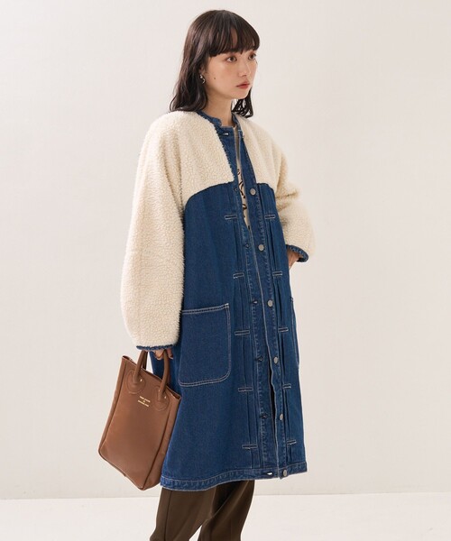 FREAK'S STORE（フリークスストア）の「CIMARRON JEANS × FREAK'S STORE/シマロンジーンズ 別注boa volume sleeve  jacket/別注ボアボリュームスリーブジャケット（その他アウター・レディース・サックスブルー/ブラウン・ﾌﾘ-）」の18枚目の写真