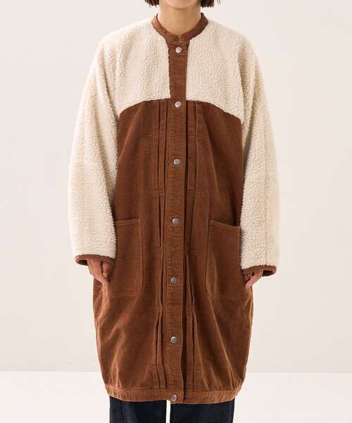 FREAK'S STORE（フリークスストア）の「CIMARRON JEANS × FREAK'S STORE/シマロンジーンズ 別注boa volume sleeve  jacket/別注ボアボリュームスリーブジャケット（その他アウター・レディース・サックスブルー/ブラウン・ﾌﾘ-）」の4枚目の写真