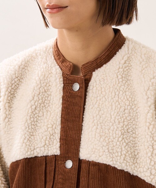 FREAK'S STORE（フリークスストア）の「CIMARRON JEANS × FREAK'S STORE/シマロンジーンズ 別注boa volume sleeve  jacket/別注ボアボリュームスリーブジャケット（その他アウター・レディース・サックスブルー/ブラウン・ﾌﾘ-）」の17枚目の写真