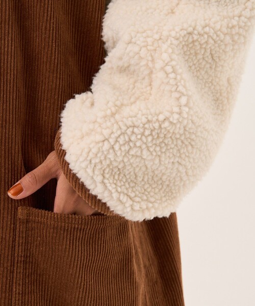 FREAK'S STORE（フリークスストア）の「CIMARRON JEANS × FREAK'S STORE/シマロンジーンズ 別注boa volume sleeve  jacket/別注ボアボリュームスリーブジャケット（その他アウター・レディース・サックスブルー/ブラウン・ﾌﾘ-）」の8枚目の写真