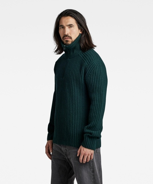G-STAR（ジースター）の「CHUNKY SKIPPER KNITTED SWEATER/ハーフジップセーター（ニット/セーター・メンズ・グリーン系その他・LARGE/MEDIUM/SMALL/X-LARGE/X-SMALL）」の2枚目の写真