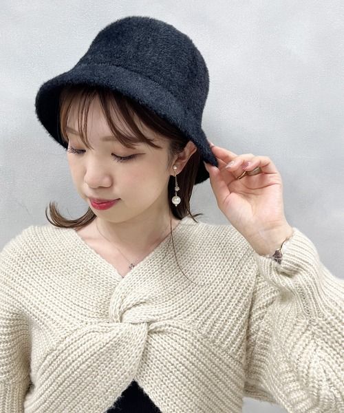 natural couture（ナチュラルクチュール）の「シャギーバスケットハット（ハット・レディース・モカ/ライトベージュ/ブラック・FREE）」の12枚目の写真