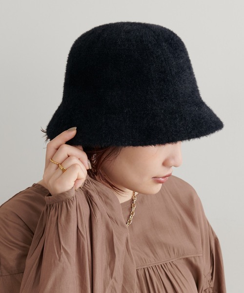 natural couture（ナチュラルクチュール）の「シャギーバスケットハット（ハット・レディース・モカ/ライトベージュ/ブラック・FREE）」の9枚目の写真