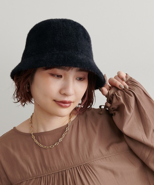 natural couture（ナチュラルクチュール）の「シャギーバスケットハット（ハット・レディース・モカ/ライトベージュ/ブラック・FREE）」の10枚目の写真