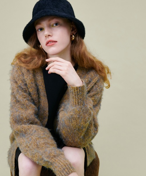 natural couture（ナチュラルクチュール）の「シャギーバスケットハット（ハット・レディース・モカ/ライトベージュ/ブラック・FREE）」の5枚目の写真