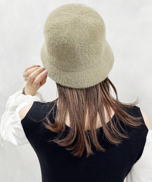 natural couture（ナチュラルクチュール）の「シャギーバスケットハット（ハット・レディース・モカ/ライトベージュ/ブラック・FREE）」の19枚目の写真