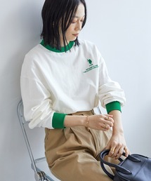 U.S. POLO ASSN. /ユーエスポロアッスン 別注 オーバーサイズ 刺繍ロゴリンガー配色ロングTシャツ