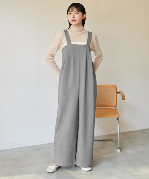 Aunt Marie's(アントマリーズ)の「ベルトオールインワン(つなぎ/オールインワン・レディース・ブラック/モカ/ライトベージュ/ライトグレー・マルチサイズ)」の3枚目の写真