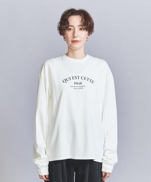 BEAUTY&YOUTH UNITED ARROWS(ビューティーアンドユースユナイテッドアローズ)の「ロゴプリント ルーズ ロングスリーブ Tシャツ(Tシャツ/カットソー・レディース・ホワイト/クリーム・FREE)」の3枚目の写真