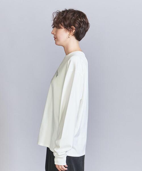 BEAUTY&YOUTH UNITED ARROWS(ビューティーアンドユースユナイテッドアローズ)の「ロゴプリント ルーズ ロングスリーブ Tシャツ(Tシャツ/カットソー・レディース・ホワイト/クリーム・FREE)」の4枚目の写真