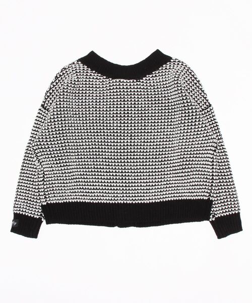 ZIDDY（ジディ）の「ZIDDY/ワッフル編2WAYカーディガン(130~160cm)（カーディガン/ボレロ・キッズ・グリーン/ブラック・160/150/140/130）」の3枚目の写真