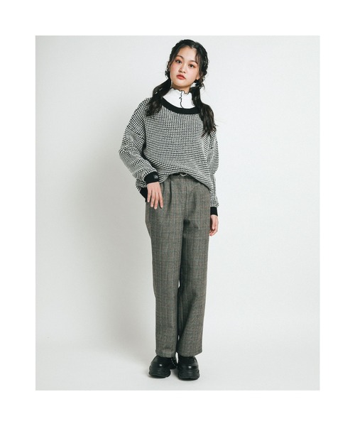 ZIDDY（ジディ）の「ZIDDY/ワッフル編2WAYカーディガン(130~160cm)（カーディガン/ボレロ・キッズ・グリーン/ブラック・160/150/140/130）」の5枚目の写真