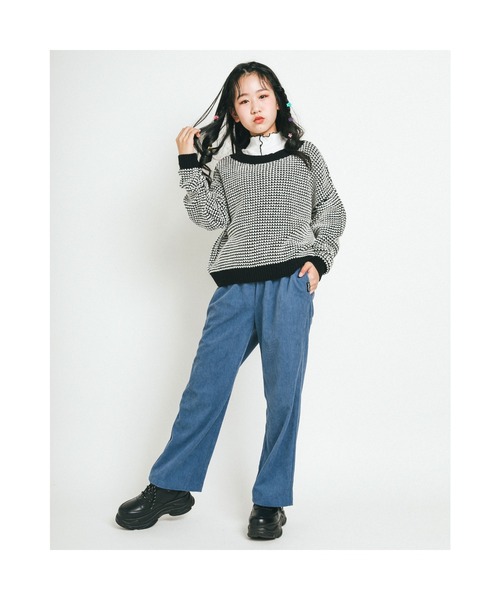 ZIDDY（ジディ）の「ZIDDY/ワッフル編2WAYカーディガン(130~160cm)（カーディガン/ボレロ・キッズ・グリーン/ブラック・160/150/140/130）」の6枚目の写真