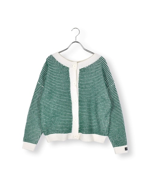 ZIDDY（ジディ）の「ZIDDY/ワッフル編2WAYカーディガン(130~160cm)（カーディガン/ボレロ・キッズ・グリーン/ブラック・160/150/140/130）」の15枚目の写真