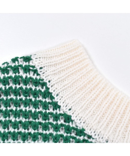 ZIDDY（ジディ）の「ZIDDY/ワッフル編2WAYカーディガン(130~160cm)（カーディガン/ボレロ・キッズ・グリーン/ブラック・160/150/140/130）」の17枚目の写真