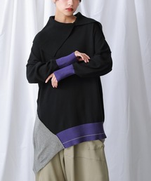 osharewalker | 『デザイン襟配色アシメニット』(ニット/セーター)