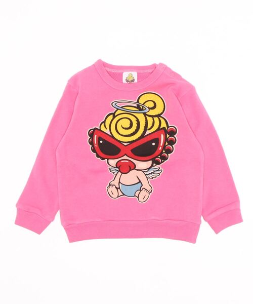 ヒスミニ　天使　エンジェル　羽根　薄手裏毛スウェット　トレーナー HYSTERIC MINI（ヒステリックミニ）の「ANGEL MINI 羽付き 裏毛