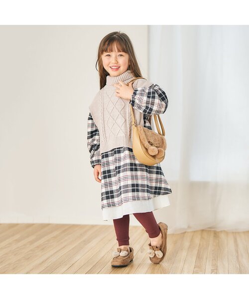 apres les cours(アプレレクール)の「ファーリボンモカシン(モカシン/デッキシューズ・キッズ・ブラウン/アイボリー・14/19/20/18/17/15 /16)」の6枚目の写真