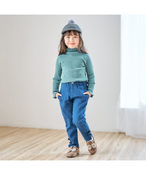 apres les cours(アプレレクール)の「ファーリボンモカシン(モカシン/デッキシューズ・キッズ・ブラウン/アイボリー・14/19/20/18/17/15 /16)」の3枚目の写真