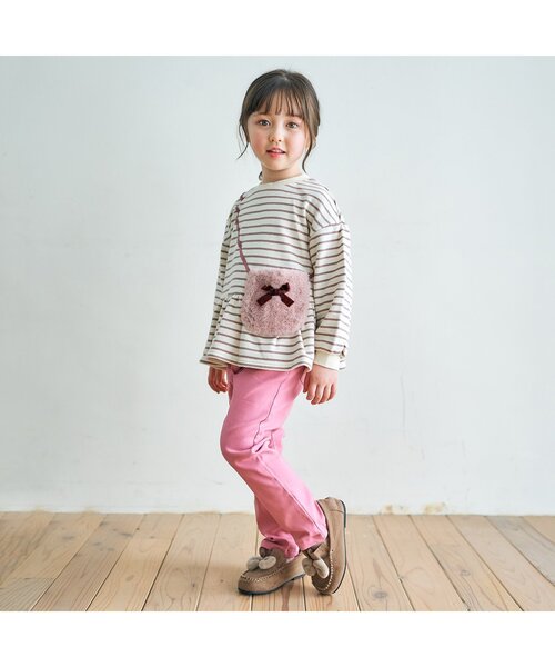 apres les cours(アプレレクール)の「ファーリボンモカシン(モカシン/デッキシューズ・キッズ・ブラウン/アイボリー・14/19/20/18/17/15 /16)」の12枚目の写真