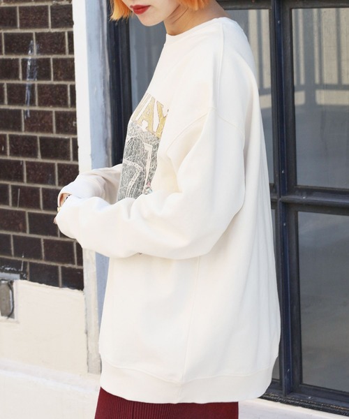 PBLIM（ページボーイリム）の「PAGEBOYLIM/WEB限定ロックグラフィックスウェット（スウェット・レディース・ブラック/パープル/オフホワイト・MEDIUM/LARGE）」の5枚目の写真