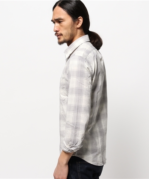JOURNAL STANDARD（ジャーナルスタンダード）の「シャンブレーチェックレギュラーカラーシャツ # （シャツ/ブラウス・メンズ・ライトグレー/コバルトブルー/ライトグリーン・LARGE/MEDIUM）」の5枚目の写真