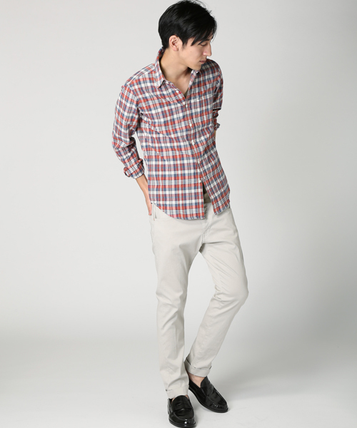 JOURNAL STANDARD（ジャーナルスタンダード）の「シャンブレーチェックレギュラーカラーシャツ # （シャツ/ブラウス・メンズ・ライトグレー/コバルトブルー/ライトグリーン・LARGE/MEDIUM）」の20枚目の写真