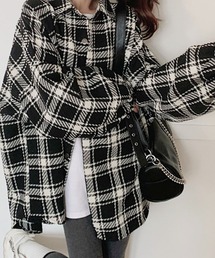 チェック柄BIGシルエットシャツアウター