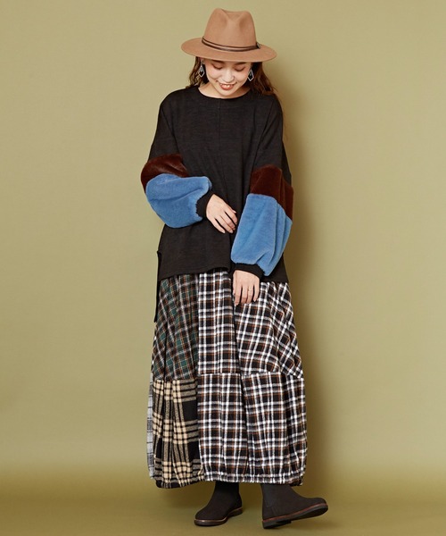 チャイハネ（チャイハネ）の「【チャイハネ】ミゼナファースリーブトップス（その他トップス・レディース・ブラック/グレー/イエロー・FREE）」の7枚目の写真